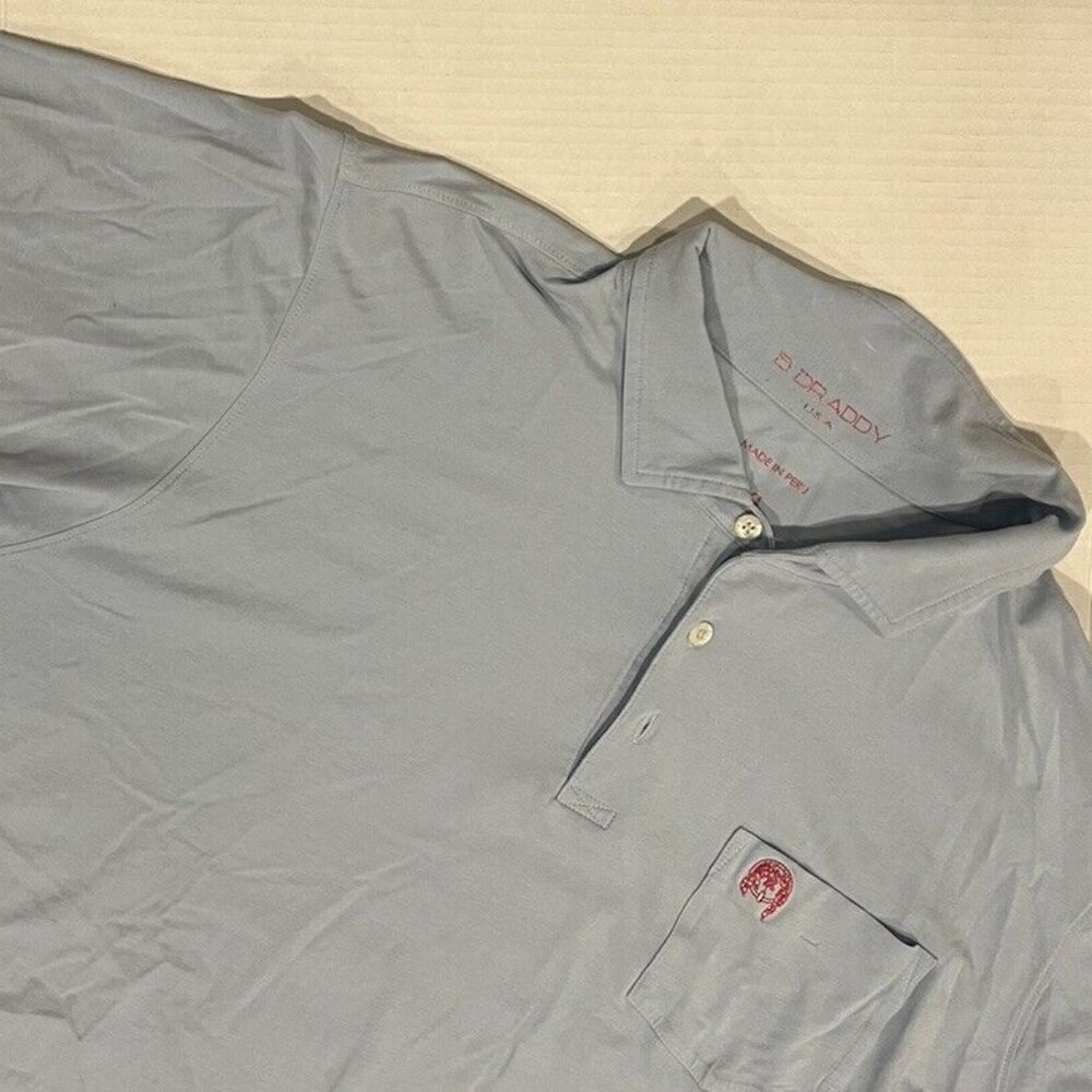 B. Draddy Men's XL‎ Blue Logo Pima Cotton Short Sleeve Polo
